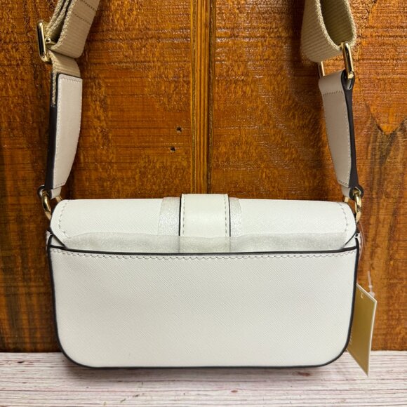 MICHAEL KORS Greenwich Extra Small East West Sling Leather Crossbody – Optic Whi - Picture 2 of 5
